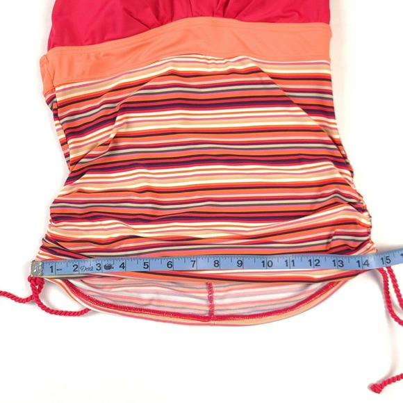 Lole Tankini Top SZ Small Striped Peach Halter - Picture 5 of 6